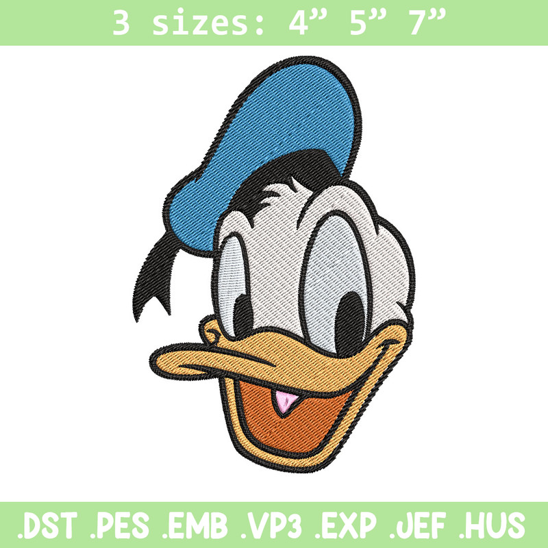 Donald Duck Embroidery Design, Disney Embroidery, Embroidery design, cartoon shirt, Embroidery File, Digital download..jpg