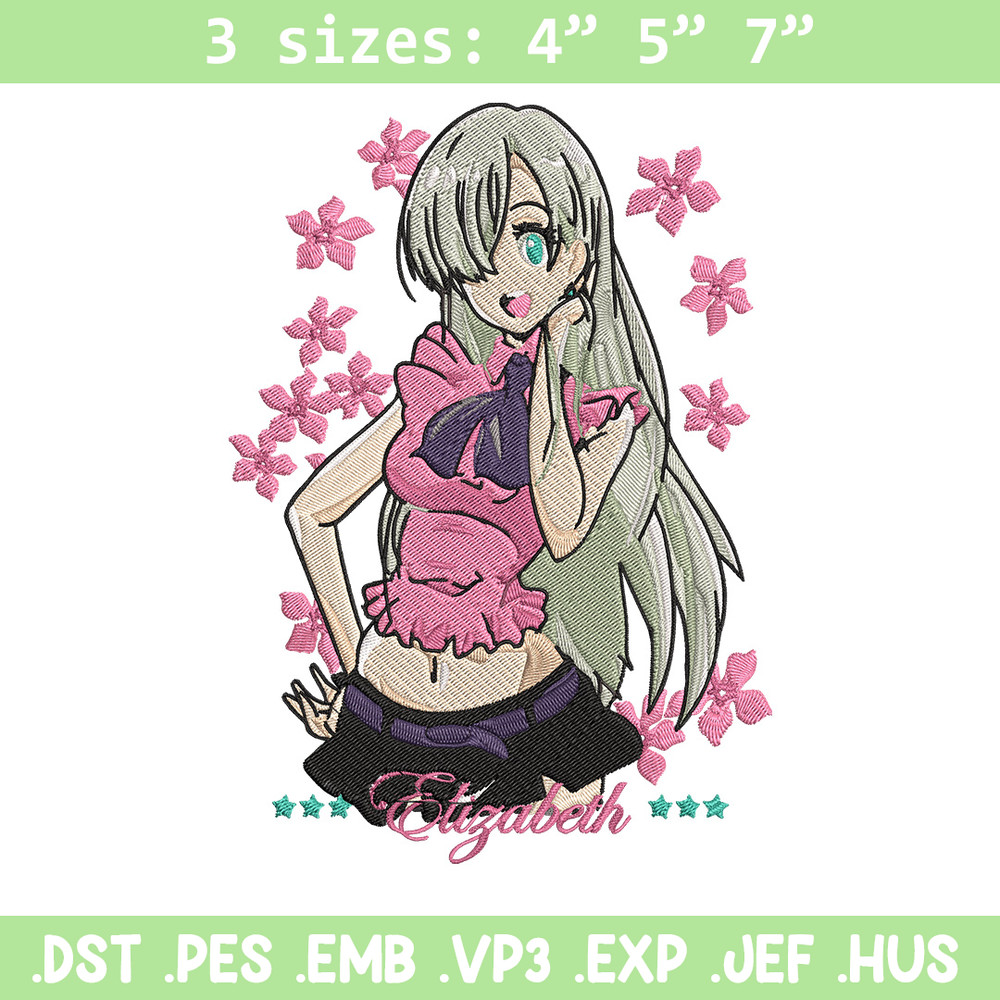 Elizabeth Embroidery Design, Seven Deadly Sins Embroidery, Embroidery File,Anime Embroidery,Anime shirt,Digital download.jpg