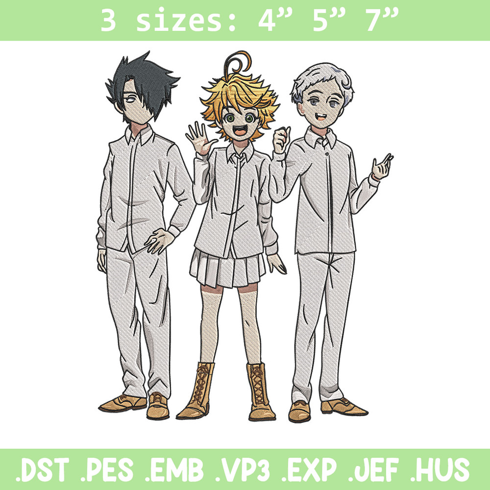 Emma friends Embroidery Design, Oyakusoku Embroidery, Embroidery File, Anime Embroidery, Anime shirt, Digital download.jpg