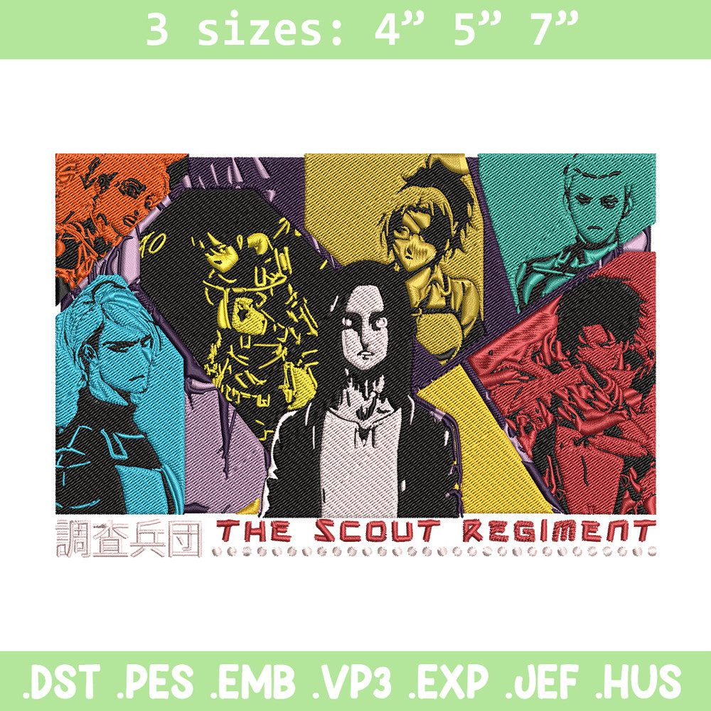 Eren friends Embroidery Design, Aot Embroidery, Embroidery File, Anime Embroidery, Anime shirt, Digital download.jpg