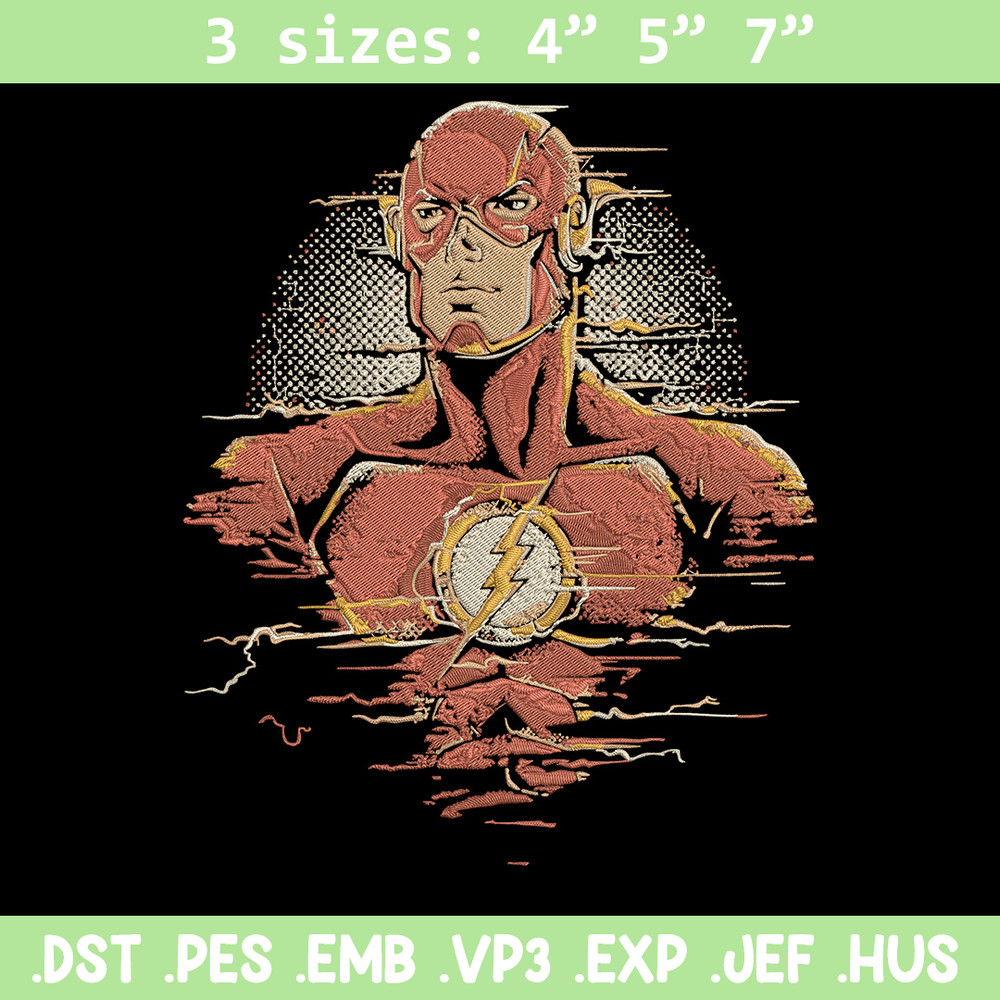 Flash poster Embroidery Design, DC comics Embroidery, Embroidery File, Anime Embroidery, Anime shirt, Digital download.jpg