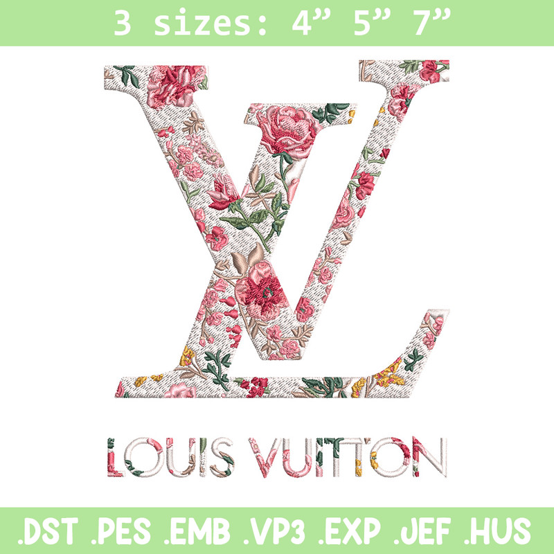 Flower louis vuitton Embroidery Design, Lv Embroidery, Embroidery File, Brand Embroidery, Logo shirt, Digital download.jpg