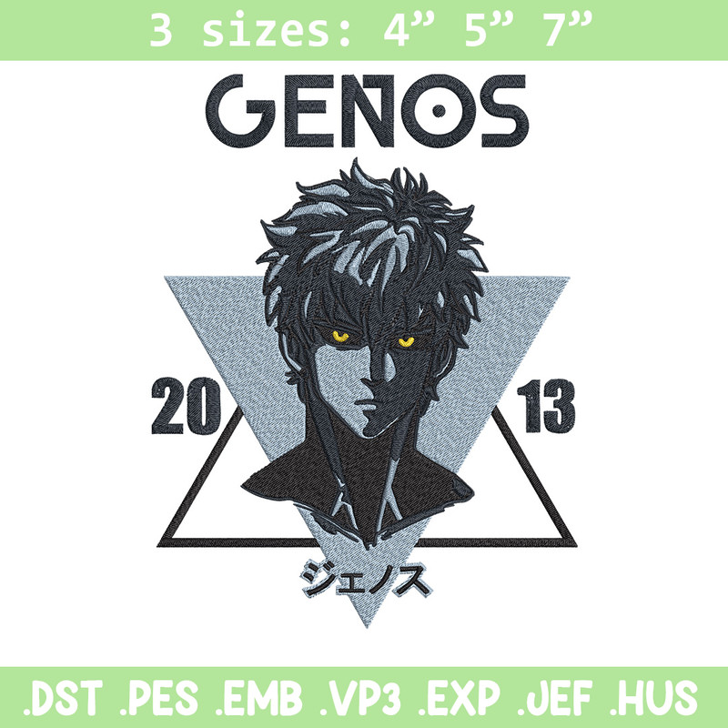 Genos poster Embroidery Design, One punch man Embroidery, Embroidery File, Anime Embroidery, Anime shirt.jpg