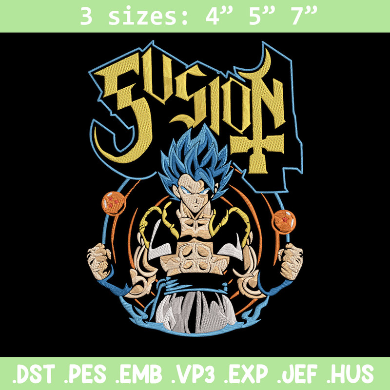 Gogeta Embroidery Design, Dragonball Embroidery, Embroidery File, Anime Embroidery, Anime shirt, Digital download..jpg