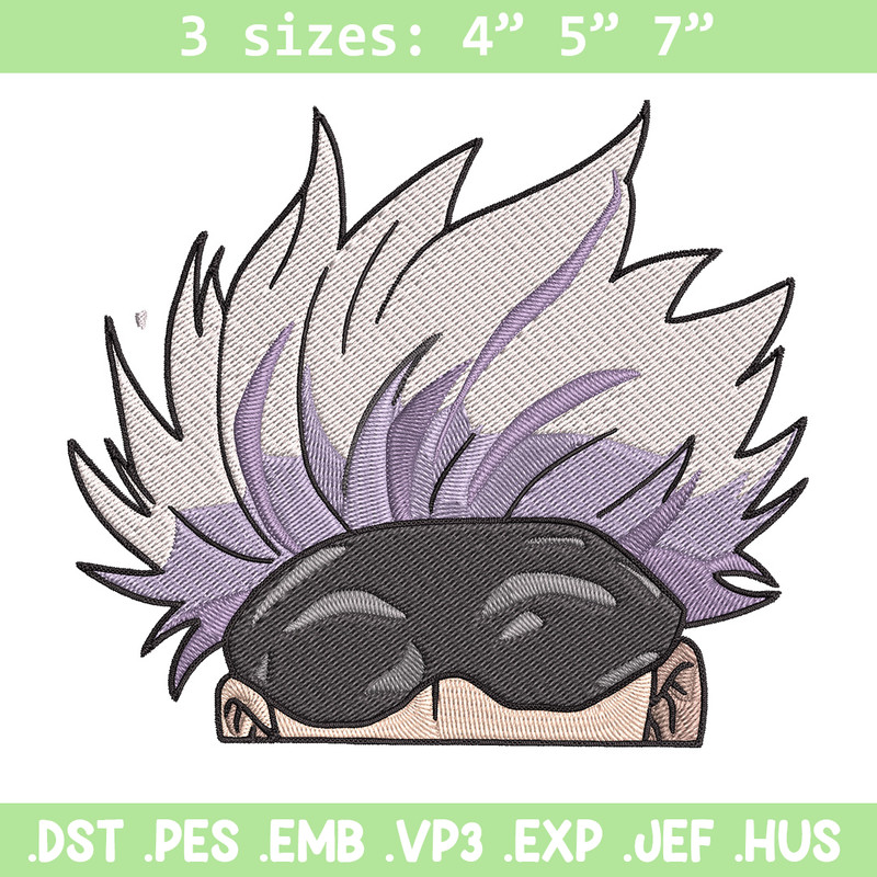 Gojo Peeker Embroidery Design, Jujutsu Embroidery, Embroidery File, Anime Embroidery, Anime shirt, Digital download..jpg