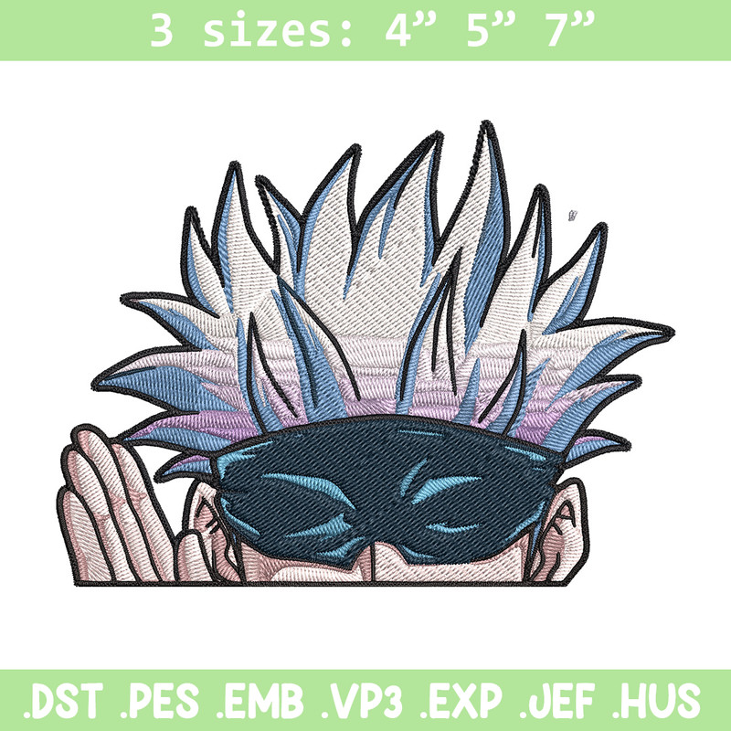 Gojo Peeker Embroidery Design, Jujutsu Embroidery, Embroidery File, Anime Embroidery, Anime shirt, Digital download.jpg