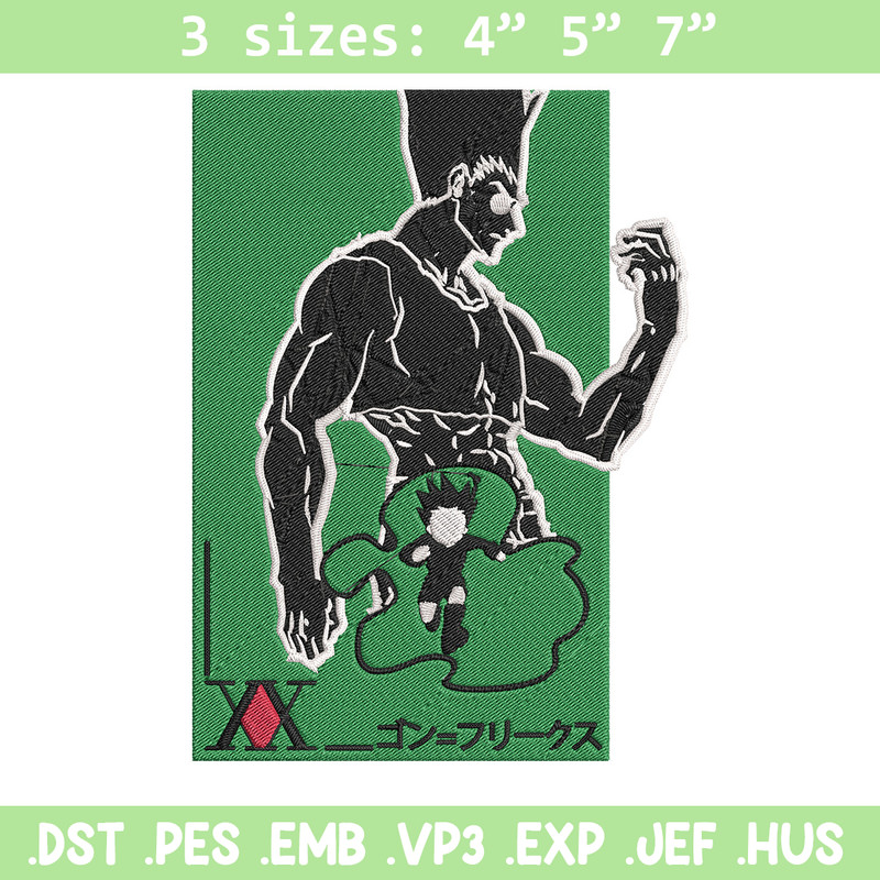 Gon poster Embroidery Design, Hunter x hunter Embroidery,Embroidery File, Anime Embroidery, Anime shirt,Digital download.jpg