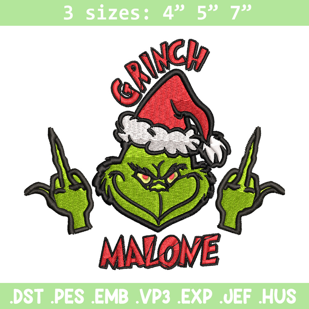 Grinch Middle Finger Embroidery design, Grinch christmas Embroidery, Embroidery File, Grinch design, Instant download..jpg