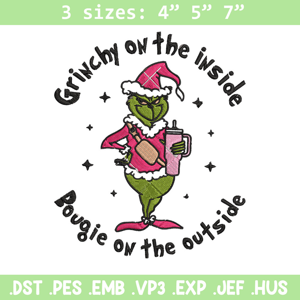 Grinchy Embroidery Design, Grinch Embroidery, Embroidery File, Chrismas Embroidery, Anime shirt, Digital download.jpg
