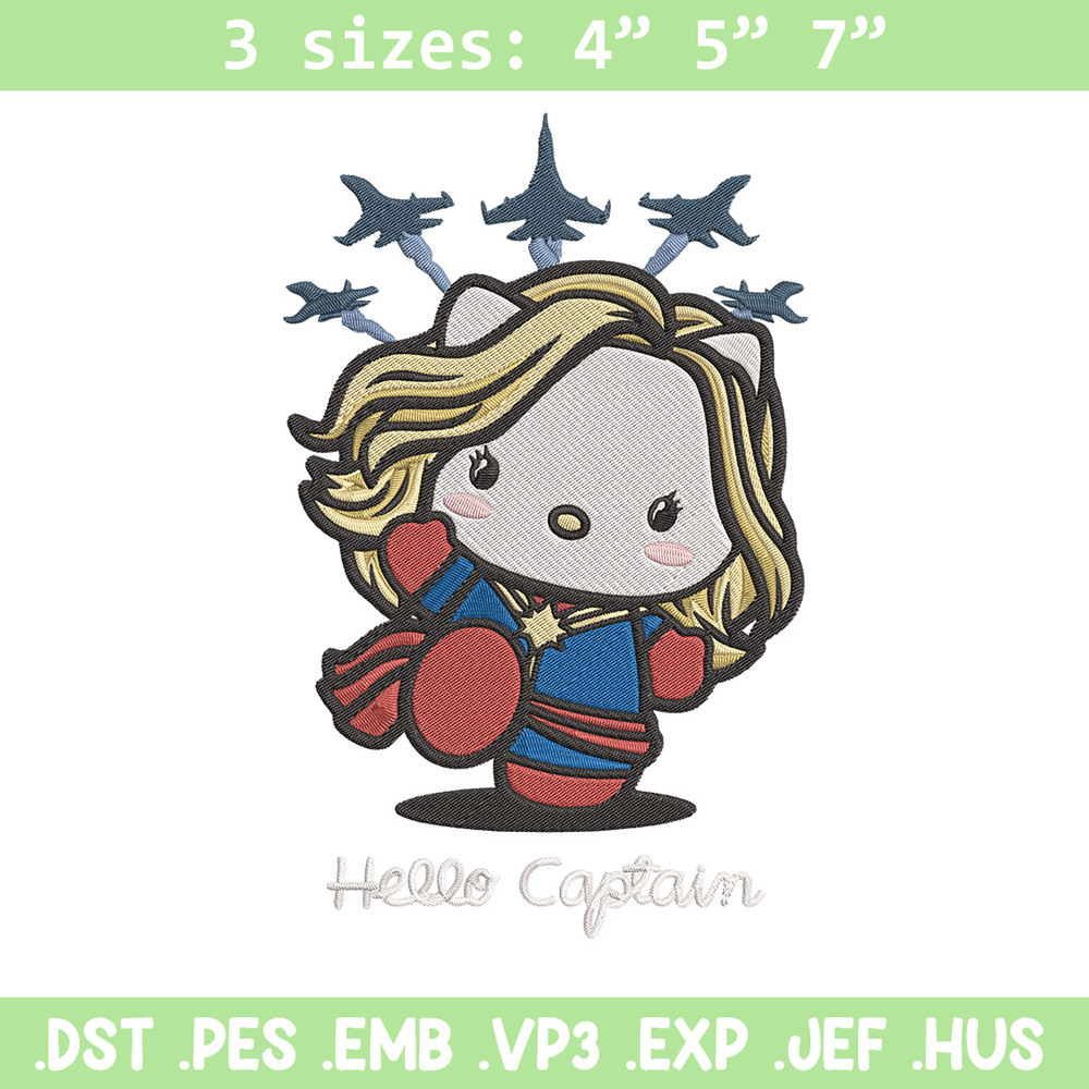 Hello captain Embroidery Design, Hello kitty Embroidery, Embroidery File, Anime Embroidery, Anime shirt,Digital download.jpg