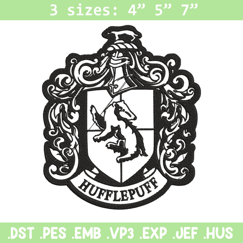 Hufflepuff Crest Embroidery Design, logo Embroidery, Embroidery File, logo shirt, Embroidery design, Digital download..jpg