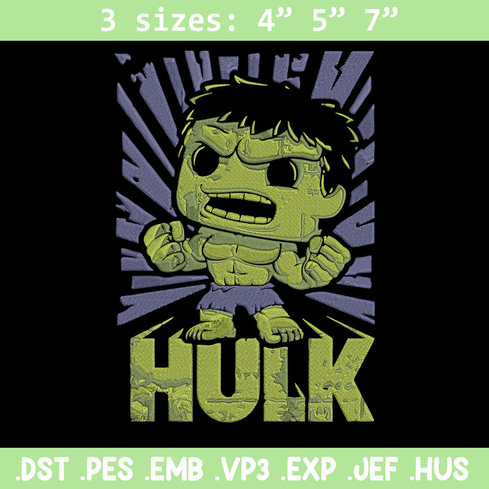 Hulk chibi Embroidery Design, Marvel Embroidery, Embroidery File, Anime Embroidery, Anime shirt, Digital download.jpg