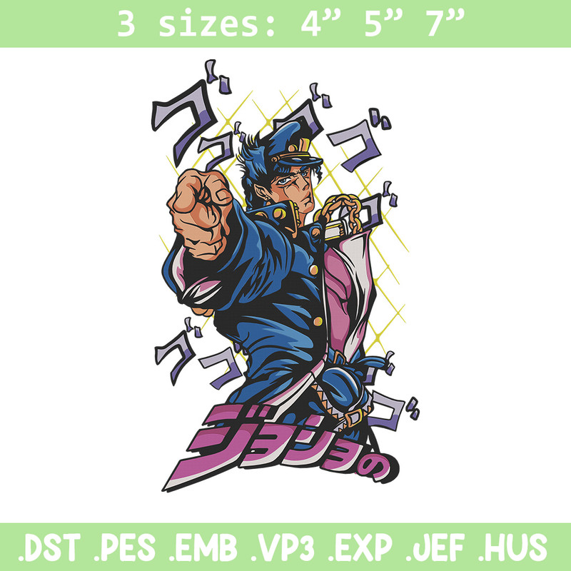 Jotaro meme Embroidery Design, Jojo Embroidery, Embroidery File, Anime Embroidery, Anime shirt, Digital download.jpg