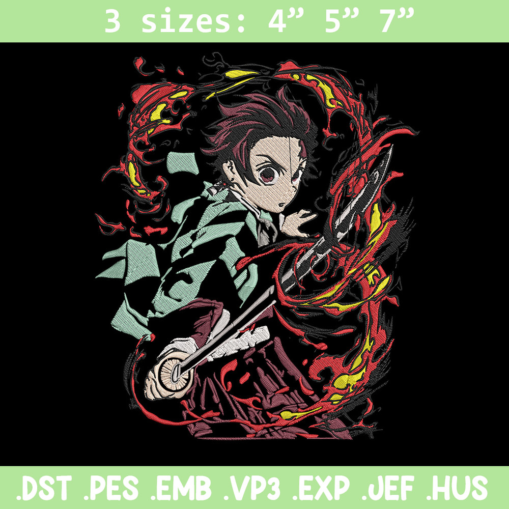 Kamado Tanjiro Embroidery Design, Demon slayer Embroidery, Embroidery File, Anime Embroidery, Digital download..jpg