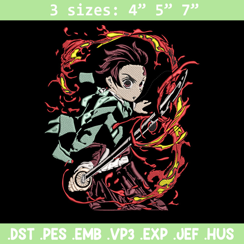Kamado Tanjiro Embroidery Design, Demon slayer Embroidery, Embroidery File, Anime Embroidery,Digital download..jpg