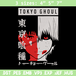 ken kaneki poster embroidery design, tokyo ghoul embroidery, embroidery file, anime embroidery, digital download