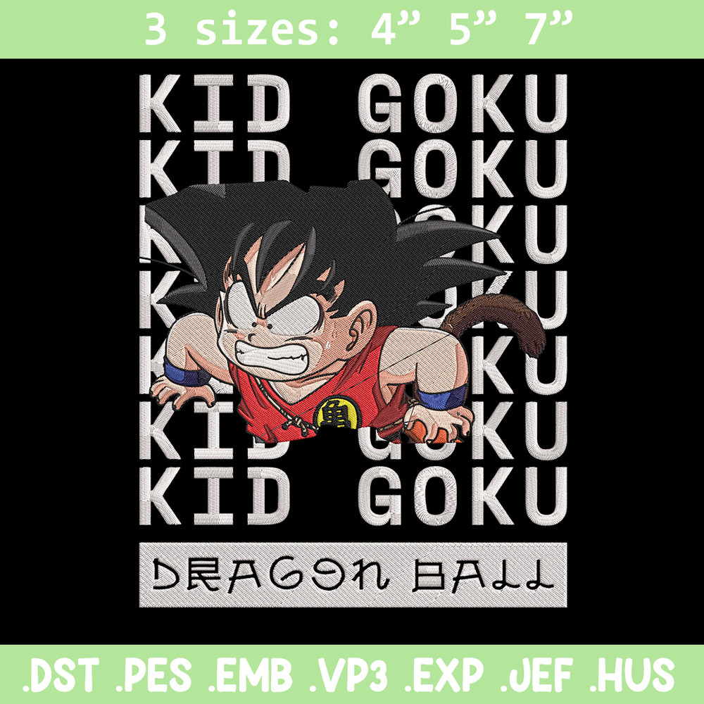 Kid goku Embroidery Design, Dragonball Embroidery, Embroidery File, Anime Embroidery, Anime shirt, Digital download.jpg