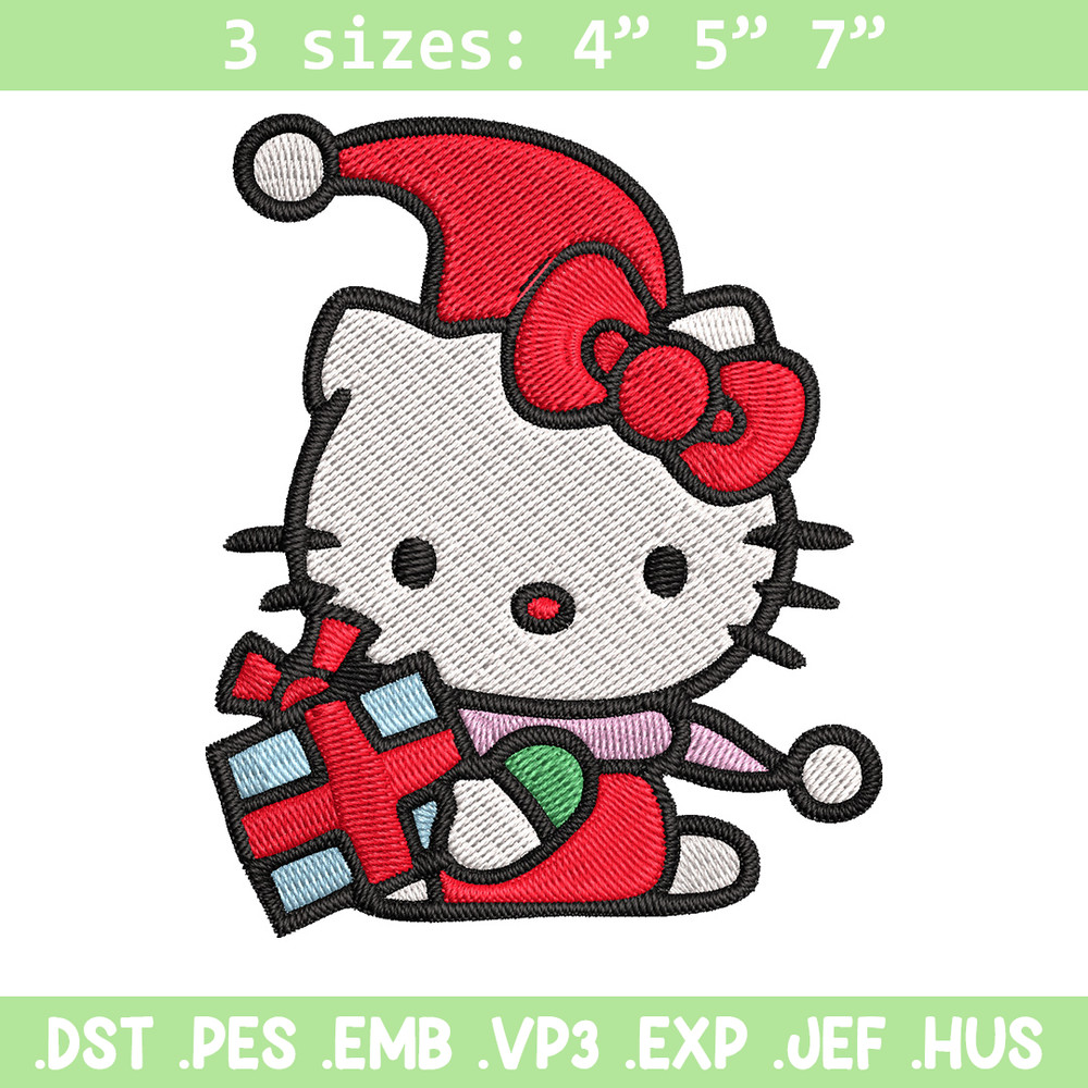 Kitty chrismas Embroidery Design, Kitty Embroidery, Embroidery File, Chrismas Embroidery, Anime shirt, Digital download.jpg