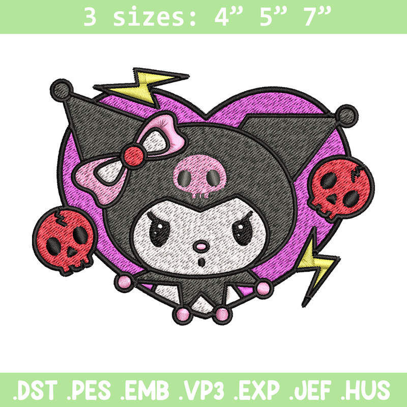 Kuromi Embroidery design, Hello Kitty Embroidery, cartoon design, Embroidery File, cartoon shirt, Digital download.jpg