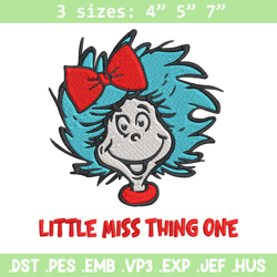 little miss thing dr seuss embroidery design, little miss thing dr seuss embroidery, embroidery file, digital download.