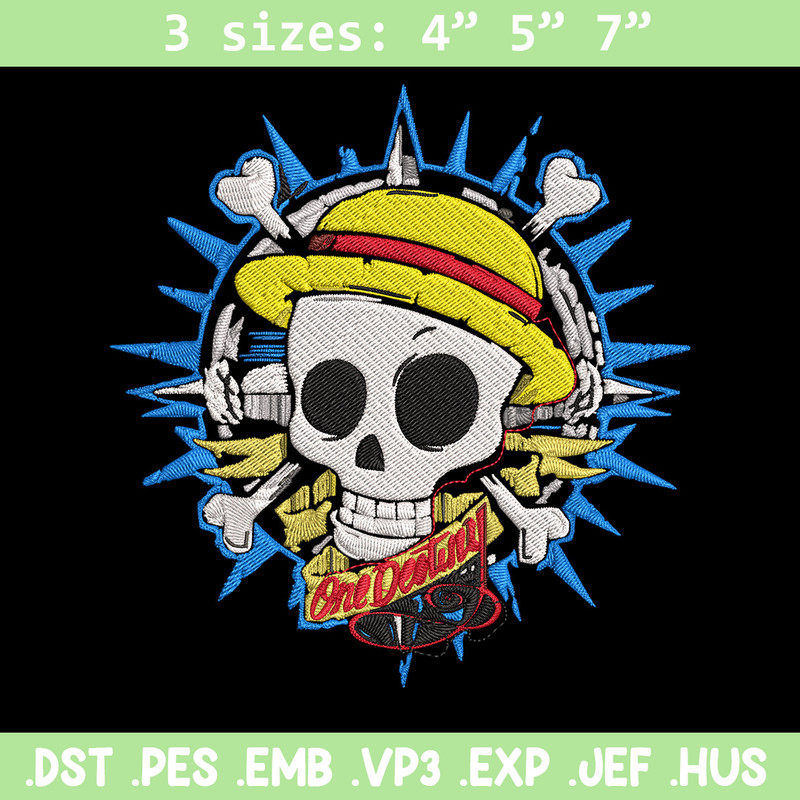 Logo One piece Embroidery Design, One piece Embroidery, Embroidery File, Anime Embroidery, Anime shirt,Digital download.jpg