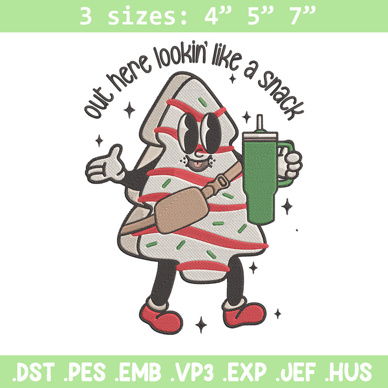 Look like a snack Embroidery Design, Tree chrismas Embroidery, Embroidery File, Chrismas Embroidery, Digital download.jpg