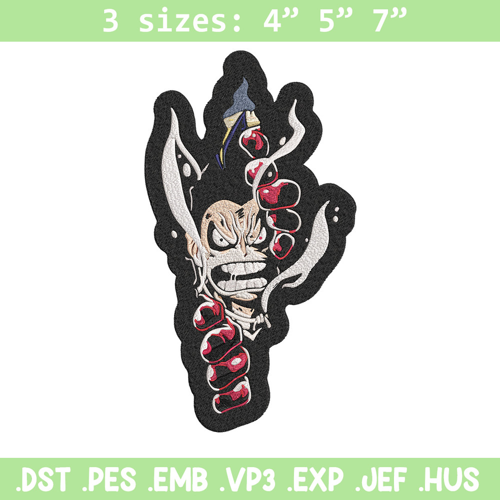 Luffy gear 4 Embroidery Design, One piece Embroidery, Embroidery File, Anime Embroidery, Anime shirt, Digital download.jpg