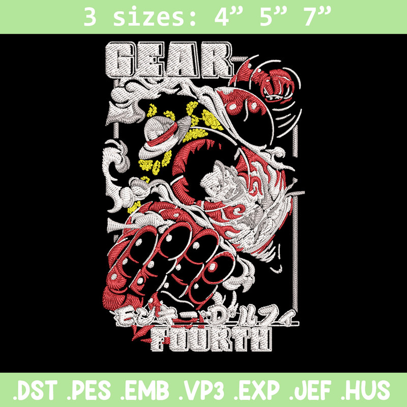 Luffy gear 4 Embroidery Design,One piece Embroidery, Embroidery File, Anime Embroidery, Anime shirt, Digital download..jpg