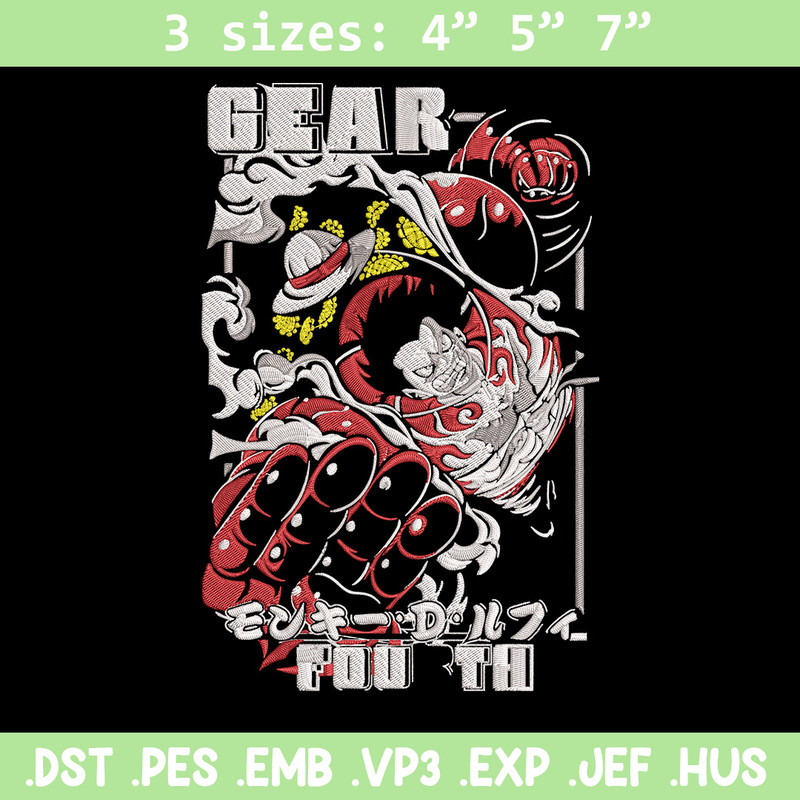 Luffy gear 4 Embroidery Design,One piece Embroidery, Embroidery File, Anime Embroidery, Anime shirt, Digital download.jpg