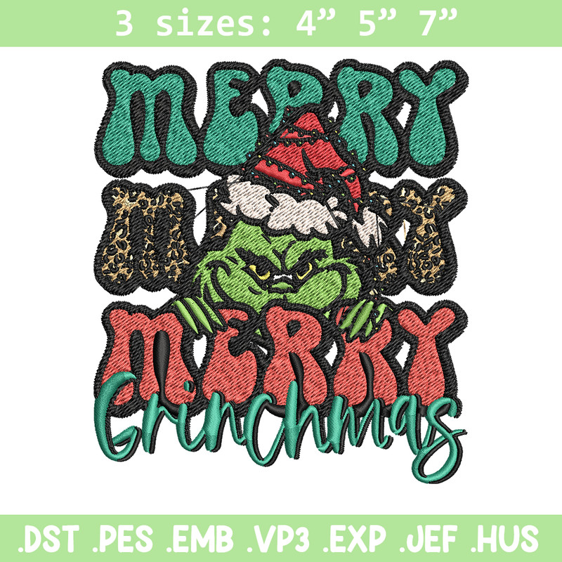 Merry Christmas Grinch Embroidery design, Grinch christmas Embroidery, Embroidery File, logo design, Instant download..jpg