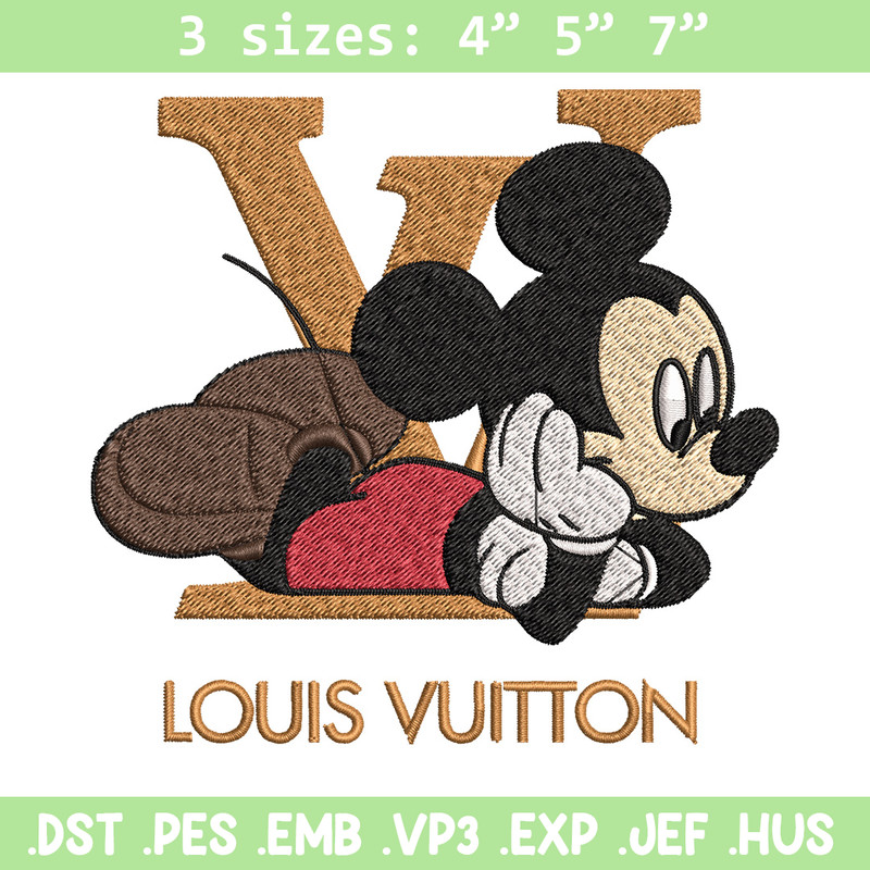 Mickey louis vuitton Embroidery Design, Lv Embroidery, Embroidery File, Brand Embroidery, Logo shirt, Digital download.jpg