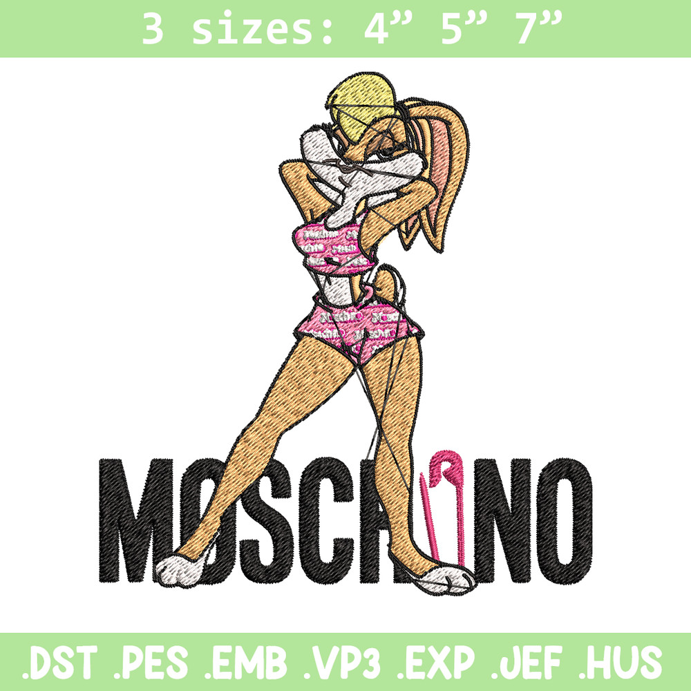 Moschino Milano Lola Bunny Embroidery design, Lola Bunny Embroidery, cartoon design, Embroidery File, Instant download..jpg