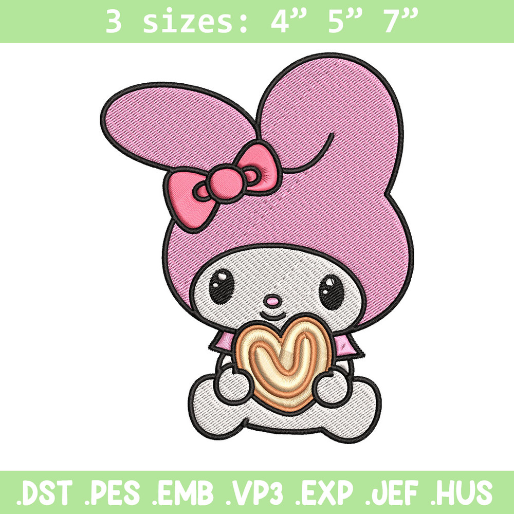 My Melody Embroidery Design, My Melody cartoon Embroidery, Embroidery File, Cartoon shirt, Digital download..jpg
