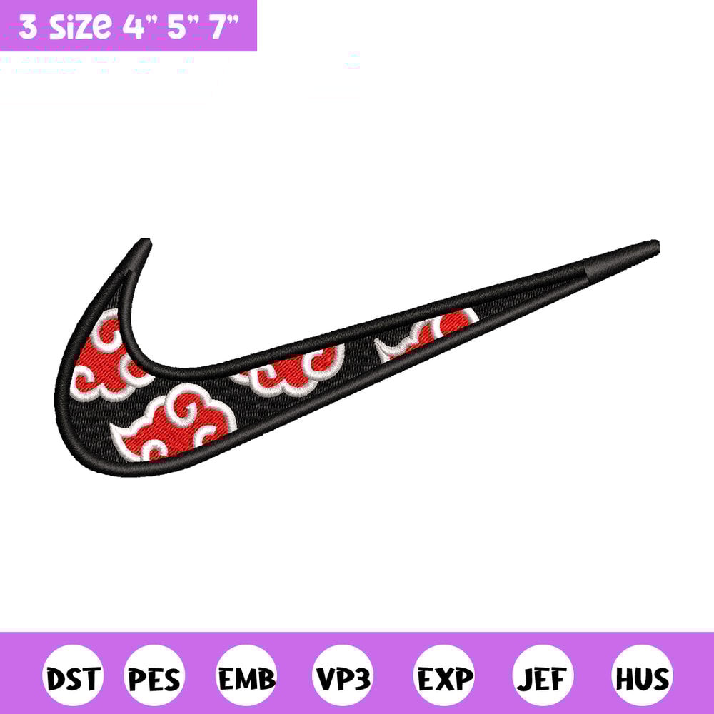 Akatsuki Nike embroidery design, Naruto embroidery, Nike design, anime design, anime shirt, Digital download.jpg