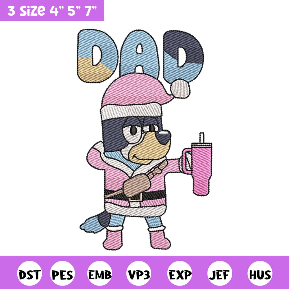 Bluey dad embroidery design, Bluey embroidery, Chrismas design, Embroidery file, Embroidery shirt,Digital download.jpg