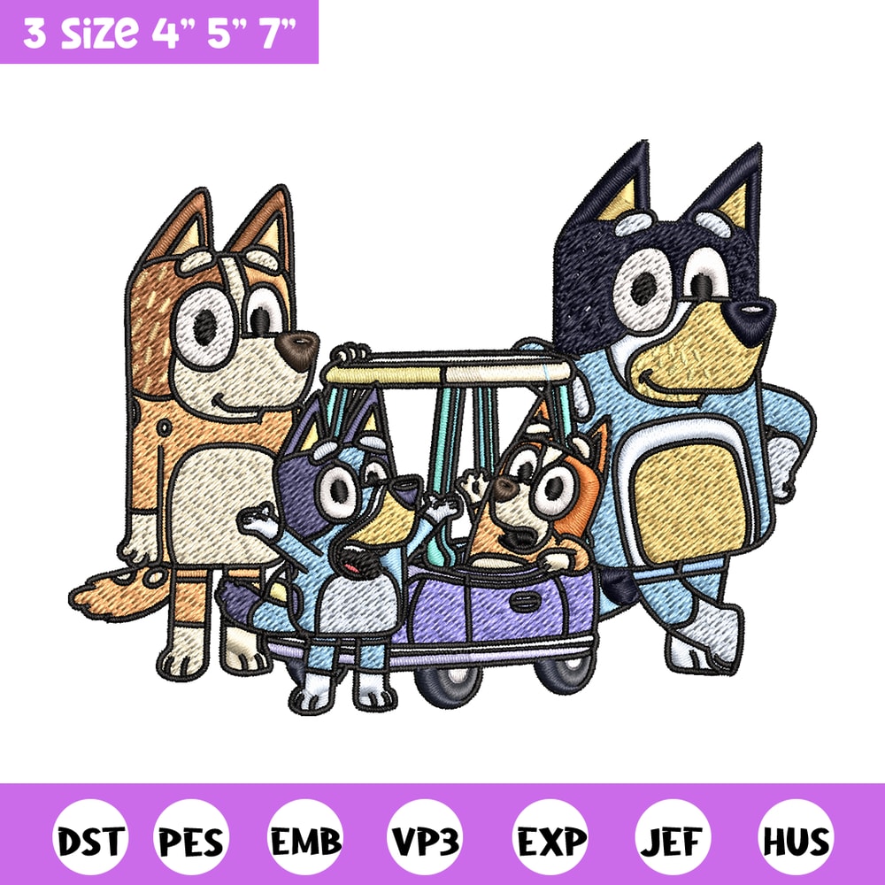 Bluey family embroidery design, Bluey Embroidery, Embroidery File, cartoon design, cartoon shirt, Digital download..jpg