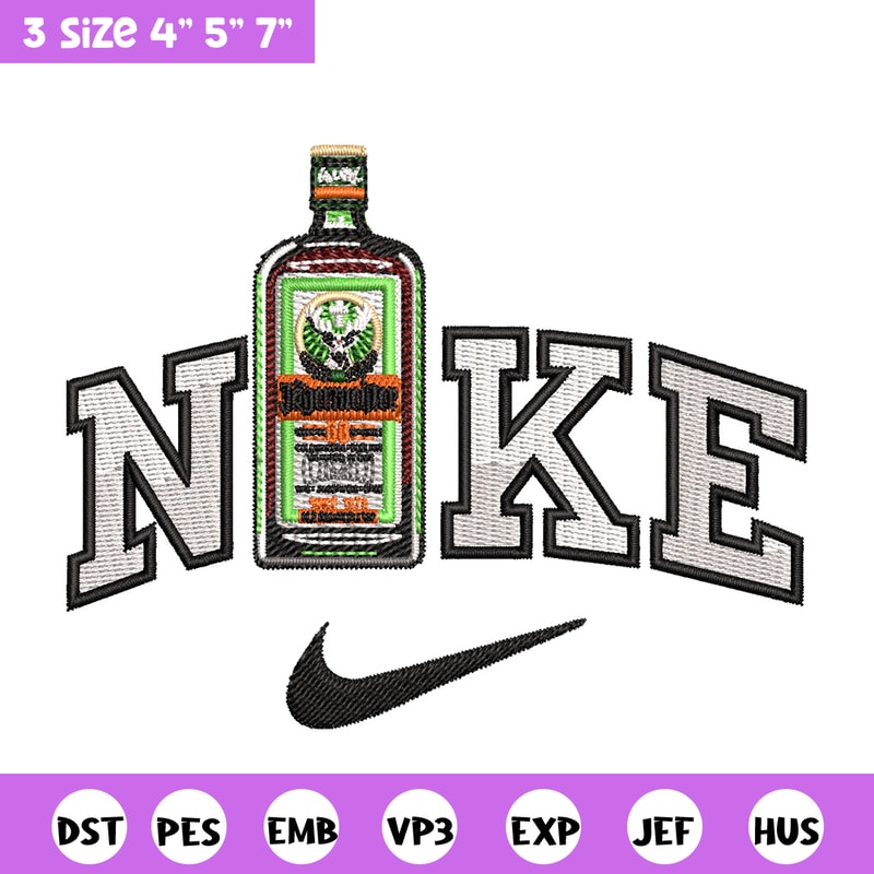 Bottle x nike logo embroidery design, Nike embroidery, Embroidery file, Embroidery shirt, Nike design, Digital download.jpg