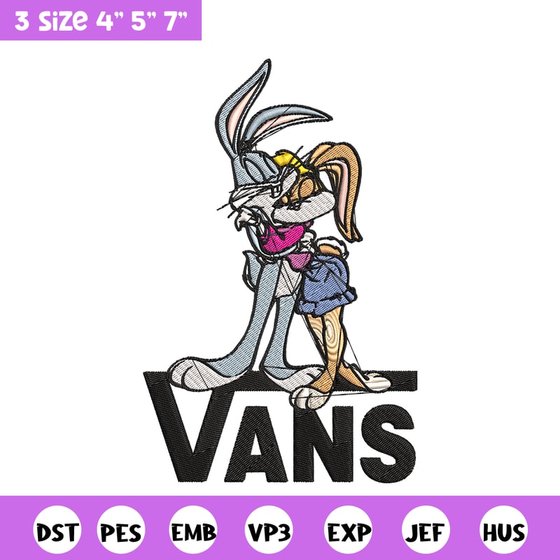 Bugs and Lola Bunny Vans Embroidery design, cartoon Embroidery, cartoon design, Embroidery File, Digital download..jpg