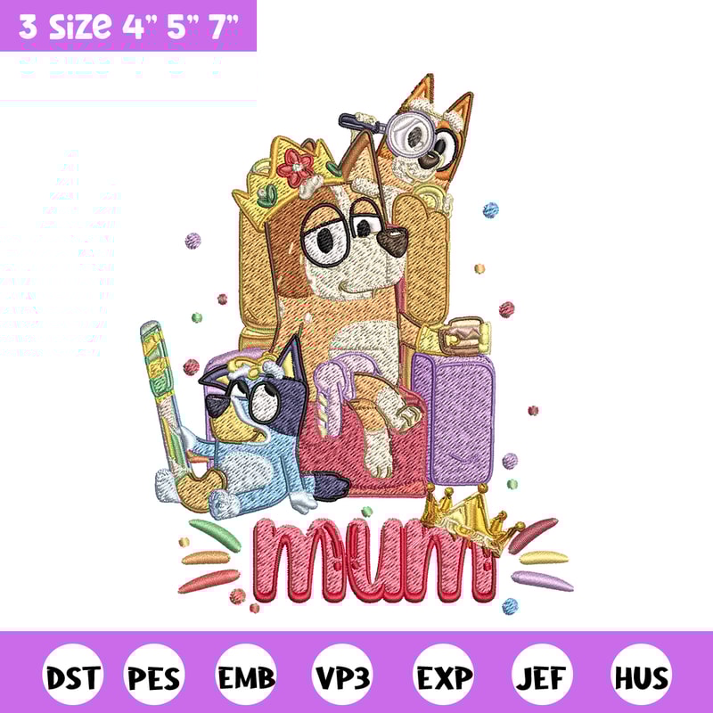 Chilli Heeler Embroidery, Bluey Mum cartoon Embroidery, Embroidery File, cartoon design, cartoon shirt, Digital download.jpg