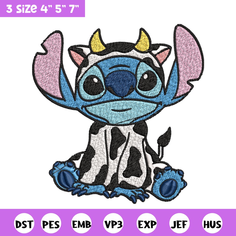 Cow Stitch Embroidery design, Cow Stitch Embroidery, cartoon design, Embroidery File, cartoon shirt, Digital download..jpg