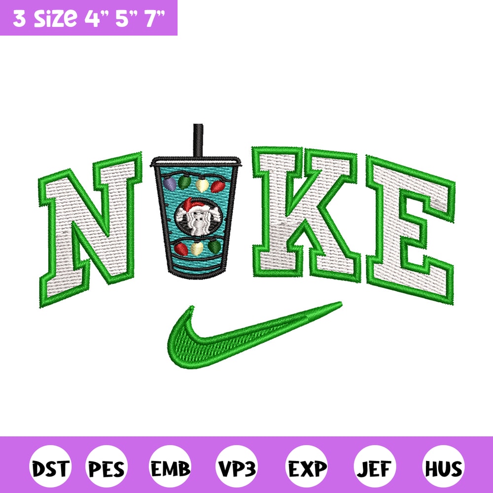 Cup green x nike embroidery design, Cup embroidery, Nike design, Embroidery shirt, Embroidery file, Digital download.jpg
