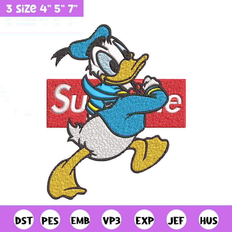 Daisy Duck Supreme Embroidery design, Disney Embroidery, cartoon design, Embroidery File, Disney shirt, Instant download.jpg