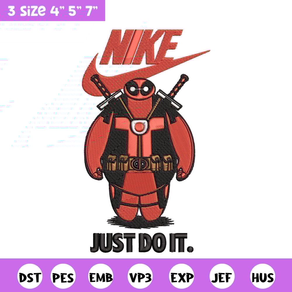 Deadpool funny Nike Embroidery design, Deadpool funny Embroidery, Nike design, Embroidery file, Instant download.jpg