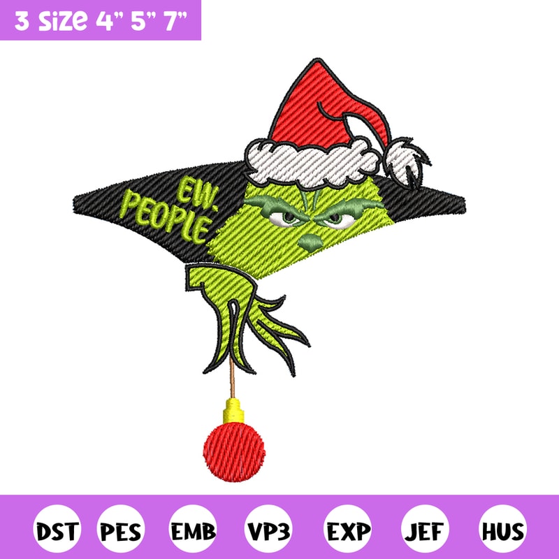 Ew.people embroidery design,Chrismas design, Embroidery shirt, Embroidery file, Grinch embroidery, Digital download.jpg