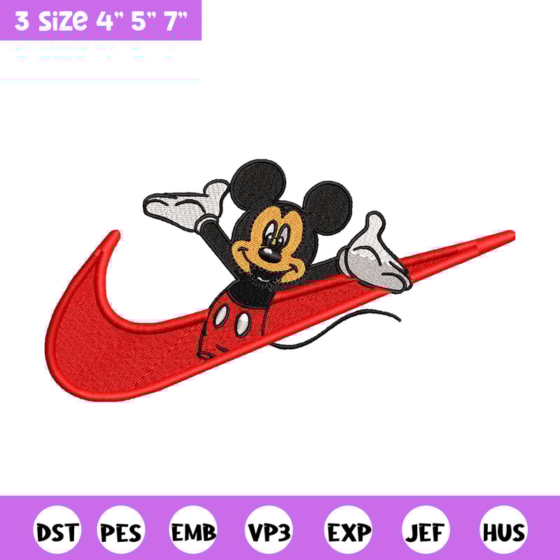 Mickey mouse Nike embroidery design, Disney embroidery, Nike design, cartoon design, cartoon shirt, Digital download.jpg
