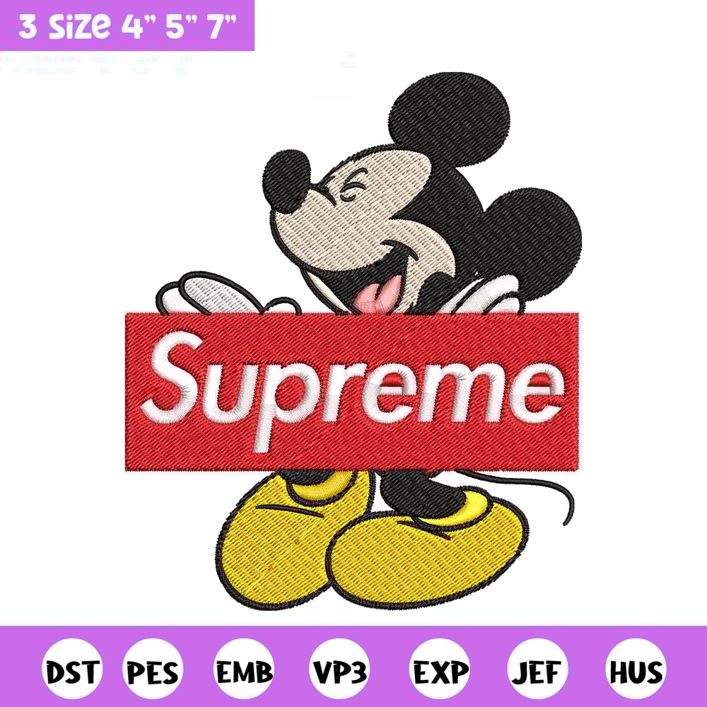 Mickey Mouse Supreme Embroidery design, Disney Embroidery, Disney design, Embroidery File, Digital download..jpg