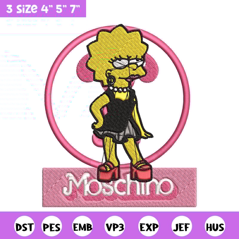 Moschino Milano Lisa Simpson Embroidery design, Simpson Embroidery, cartoon design, Embroidery File, Digital download..jpg