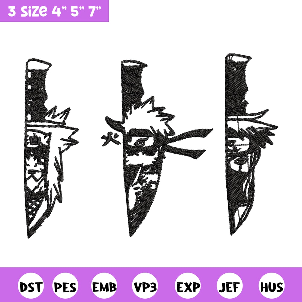 Naruto Character In Knife Embroidery design, Naruto Embroidery, anime design, Embroidery File, Instant download..jpg