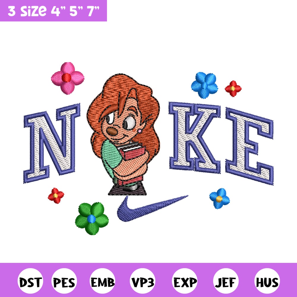 Nike flower girl embroidery design, Nike embroidery, Nike design, Embroidery shirt, Embroidery file,Digital download.jpg