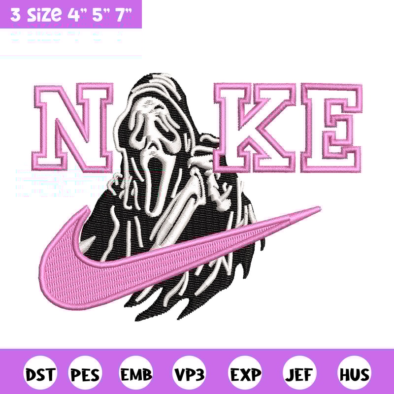 Nike ghost embroidery design, Horror embroidery, Nike design, Embroidery shirt, Embroidery file, Digital download.jpg